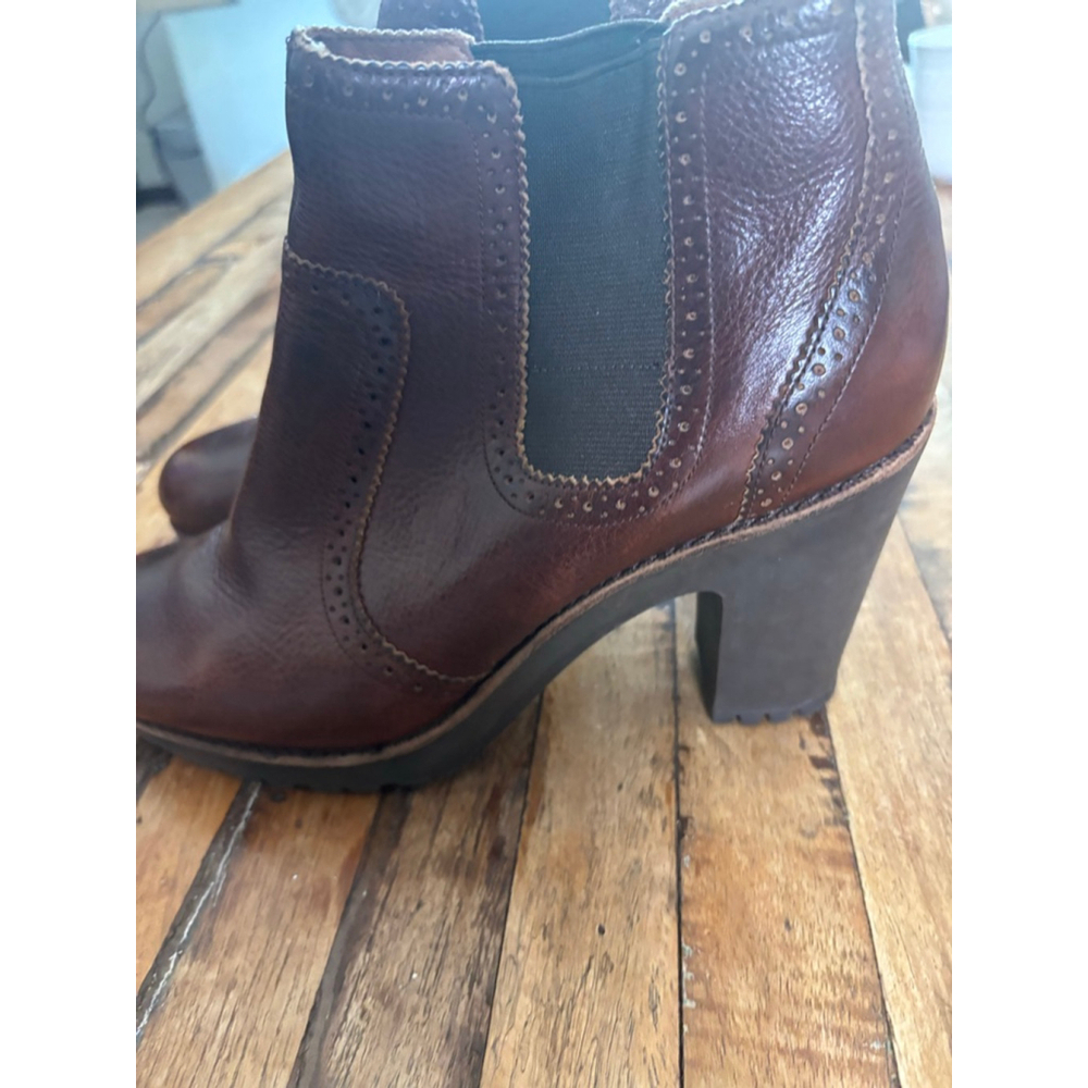 Women's Sperry Brown Leather Brogue Chelsea Ankle Boots US 11 - Picture 6 of 11